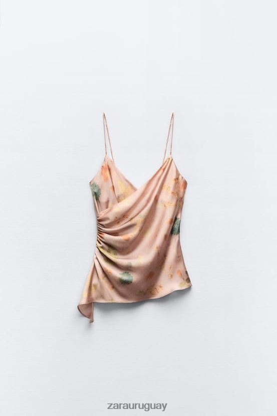 Zara top de encaje estampado mujer H6RHL2255 multicolor ropa