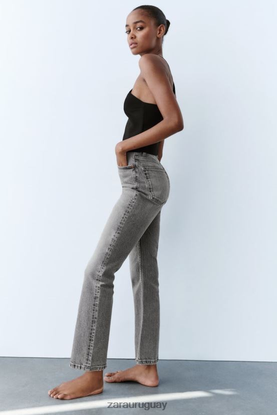 Zara top de punto cruzado mujer H6RHL2276 negro ropa