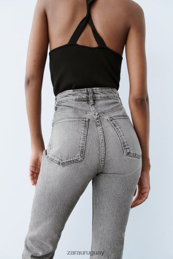 Zara top de punto cruzado mujer H6RHL2276 negro ropa