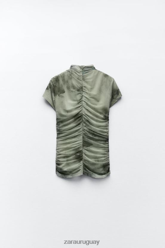 Zara top de tul estampado mujer H6RHL2260 verduras ropa