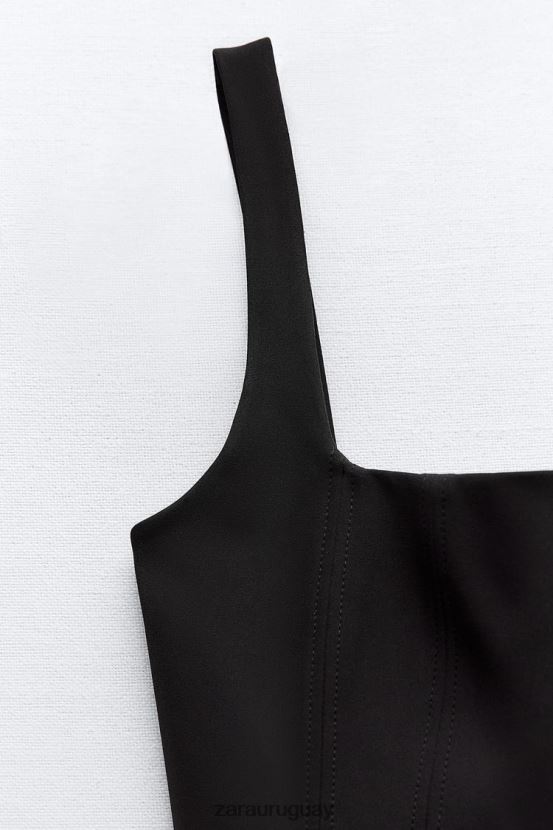 Zara top elástico mujer H6RHL2263 negro ropa