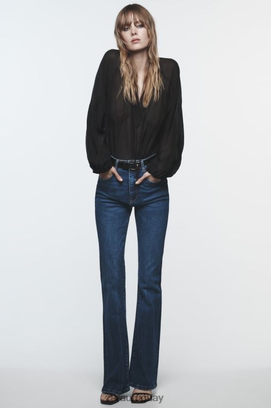 Zara blusa con mangas globo mujer H6RHL2428 negro ropa