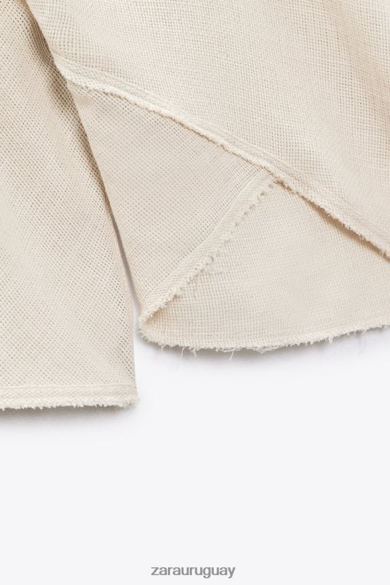 Zara blusa con textura rústica mujer H6RHL2382 arena ropa