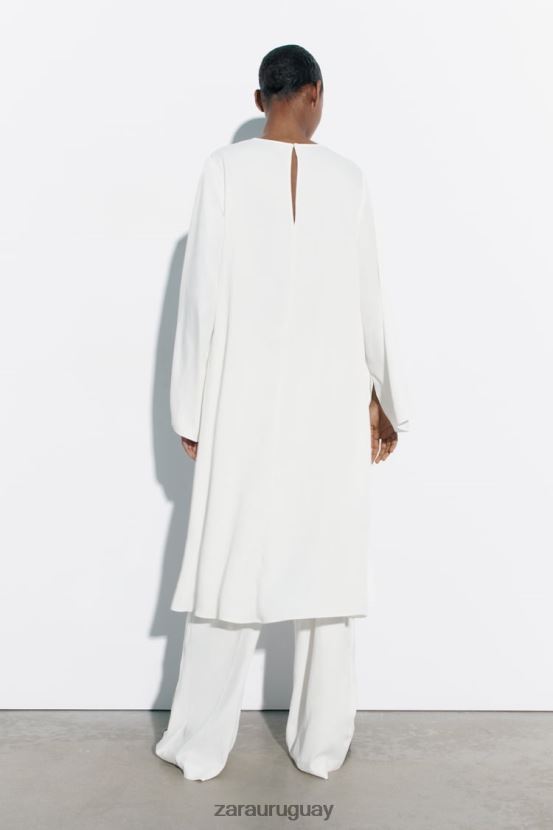 Zara blusa larga asimétrica mujer H6RHL2335 blanco ropa