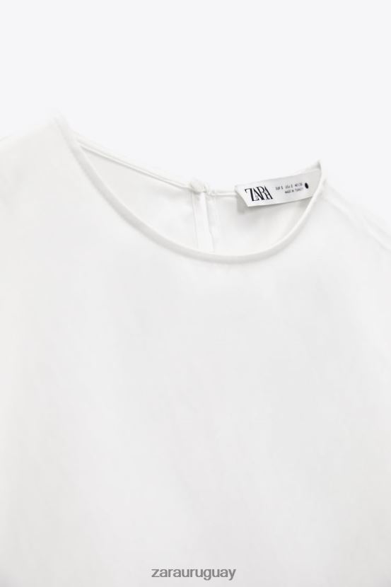 Zara blusa larga asimétrica mujer H6RHL2335 blanco ropa