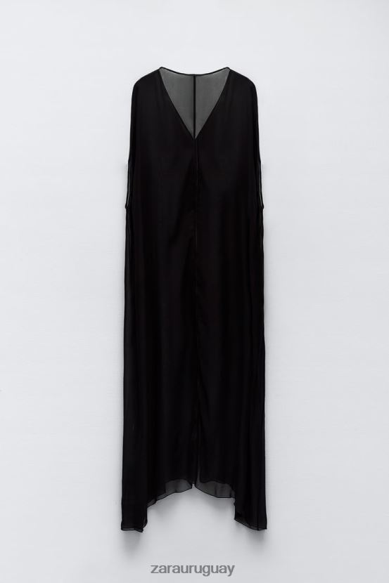 Zara blusa larga semitransparente mujer H6RHL2385 negro ropa