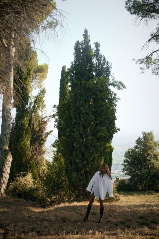 Zara camisa a rayas con puños oversize mujer H6RHL2289 blanco ropa