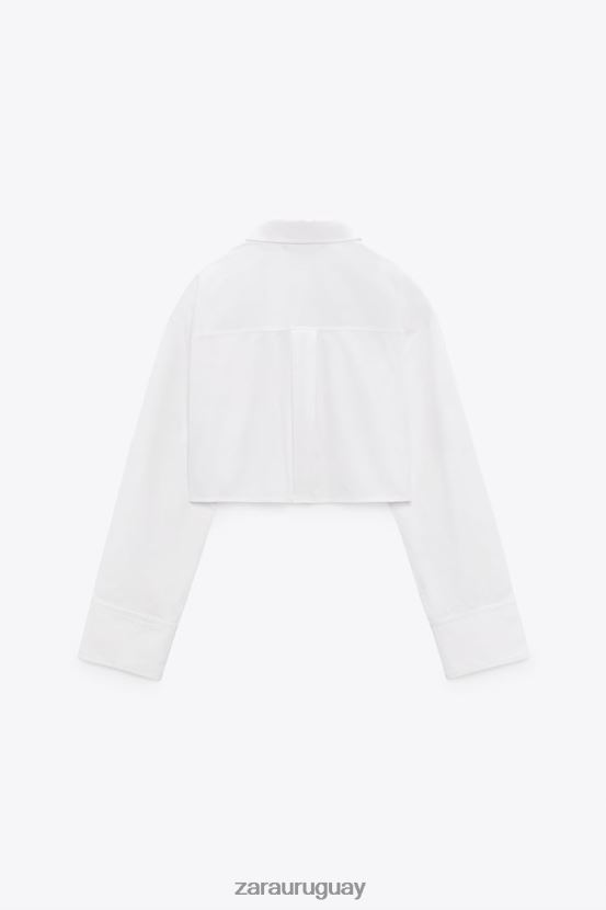 Zara camisa con bolsillo corto mujer H6RHL2412 blanco ropa