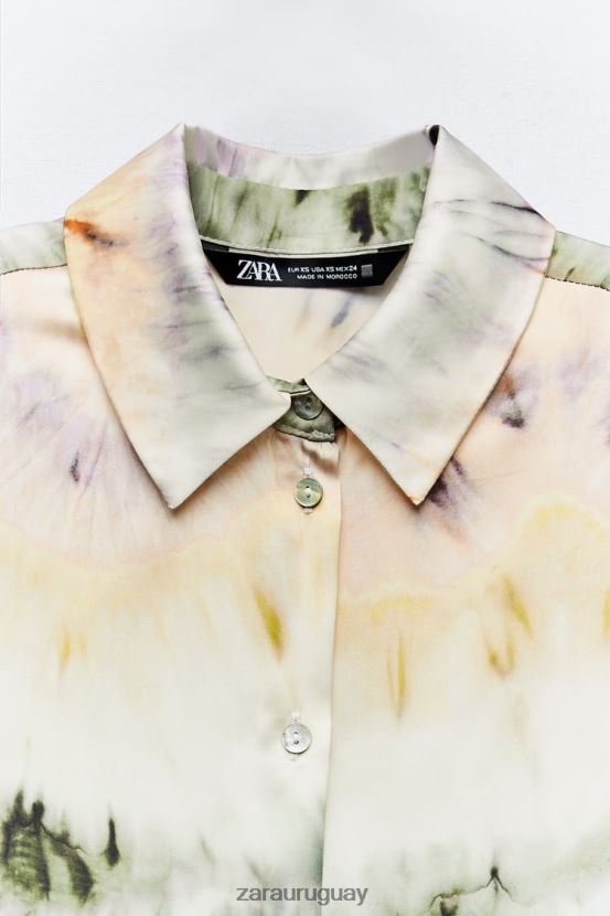 Zara camisa con estampado tie-dye mujer H6RHL2444 multicolor ropa