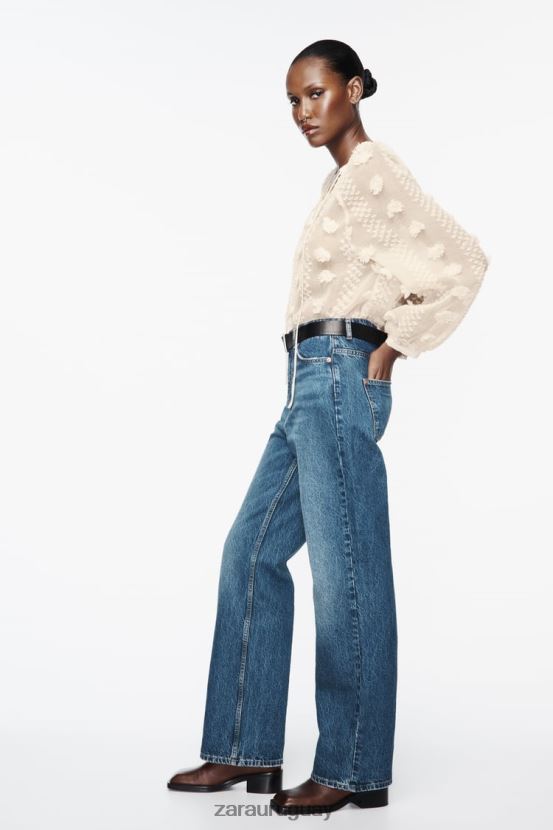 Zara camisa floral 3d mujer H6RHL2310 crudo ropa