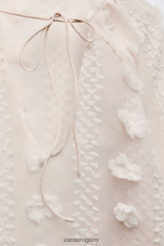 Zara camisa floral 3d mujer H6RHL2310 crudo ropa