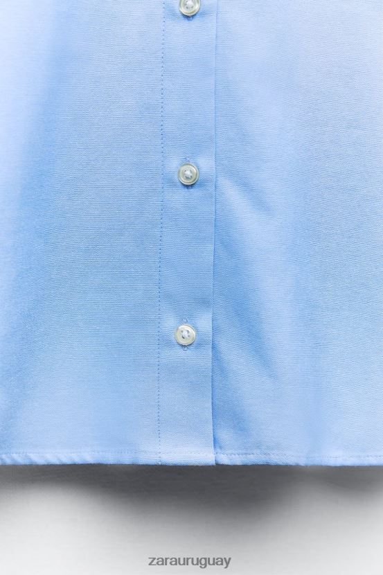 Zara camisa oxford mujer H6RHL2290 cielo azul ropa