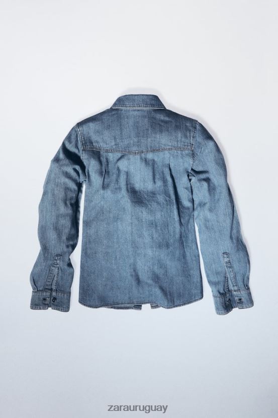 Zara camisa vaquera z1975 mujer H6RHL2305 azul medio ropa