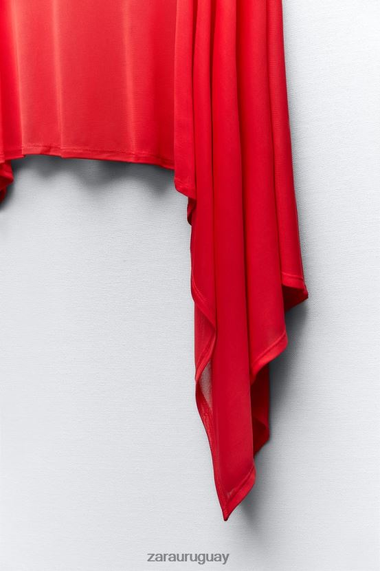 Zara capa fluida asimétrica mujer H6RHL2438 rojo ropa