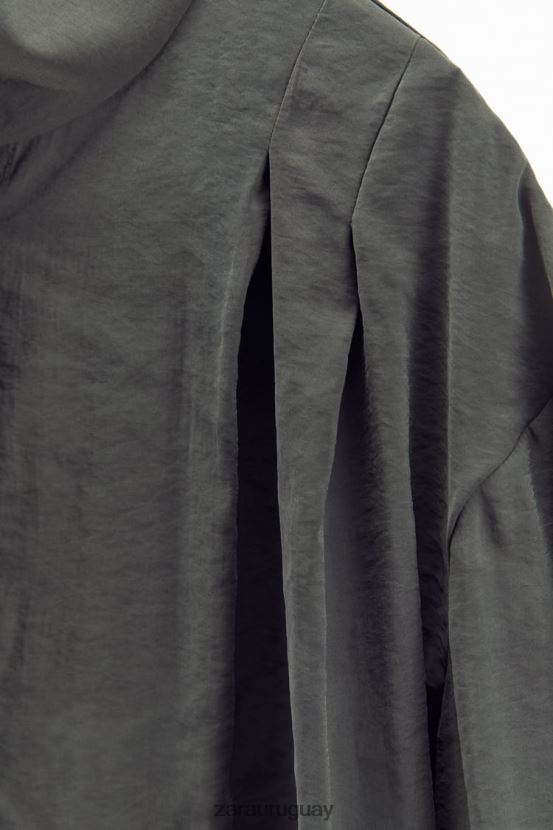 Zara sobrecamisa plisada mujer H6RHL2347 gris ropa