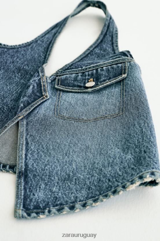 Zara top asimétrico de mezclilla trf mujer H6RHL2330 sólo uno ropa