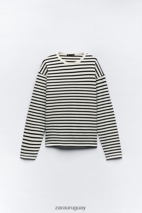 Zara camisa de rayas mujer H6RHL2474 blanco negro ropa