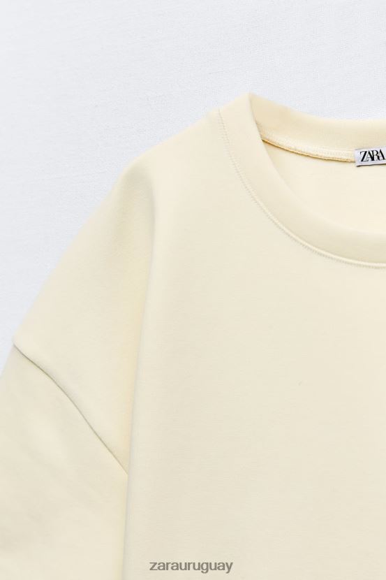 Zara camiseta de gran tamaño mujer H6RHL2462 crudo ropa