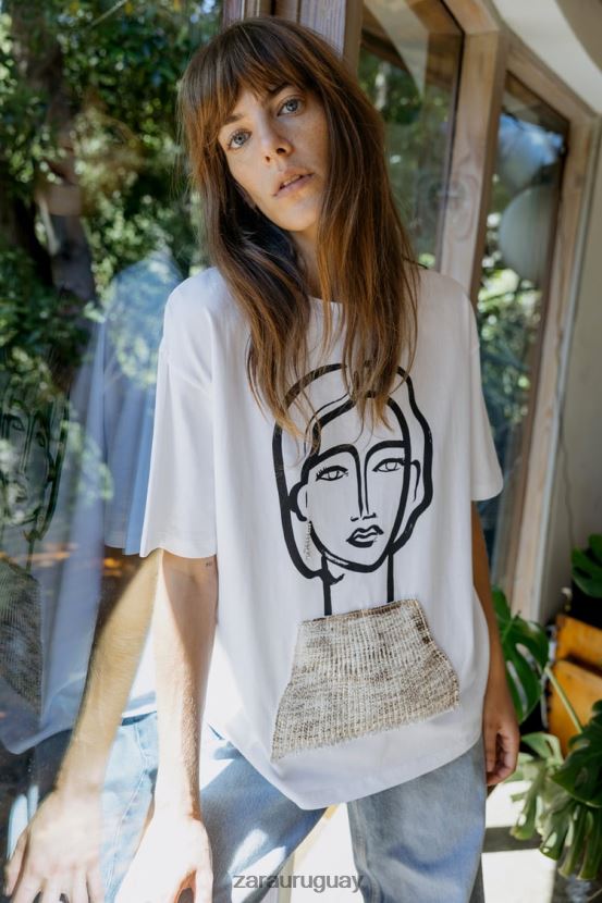 Zara camiseta joya mujer H6RHL2464 blanco ropa