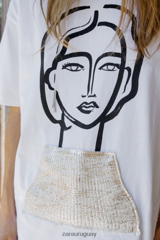 Zara camiseta joya mujer H6RHL2464 blanco ropa
