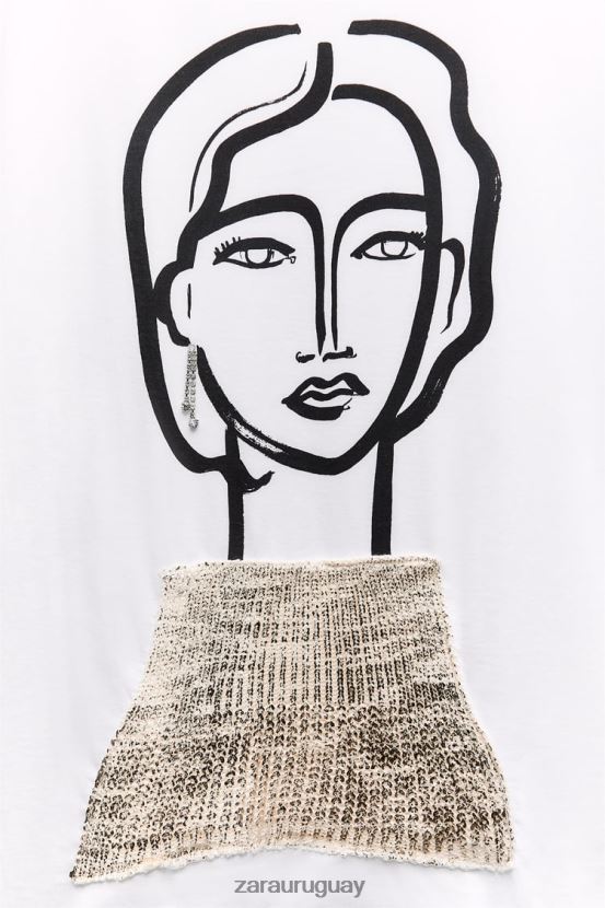 Zara camiseta joya mujer H6RHL2464 blanco ropa