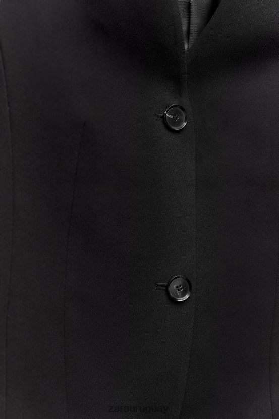 Zara chaleco ajustado con botones mujer H6RHL2201 negro ropa