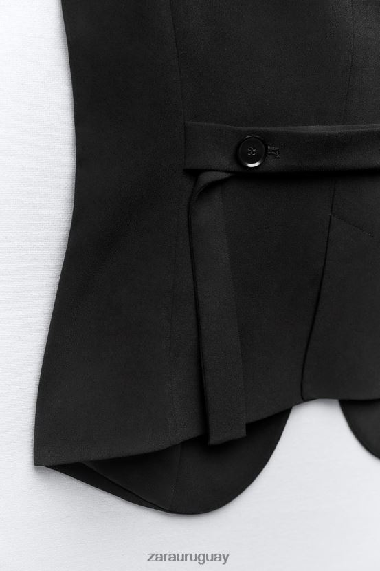 Zara chaleco ajustado con botones mujer H6RHL2201 negro ropa