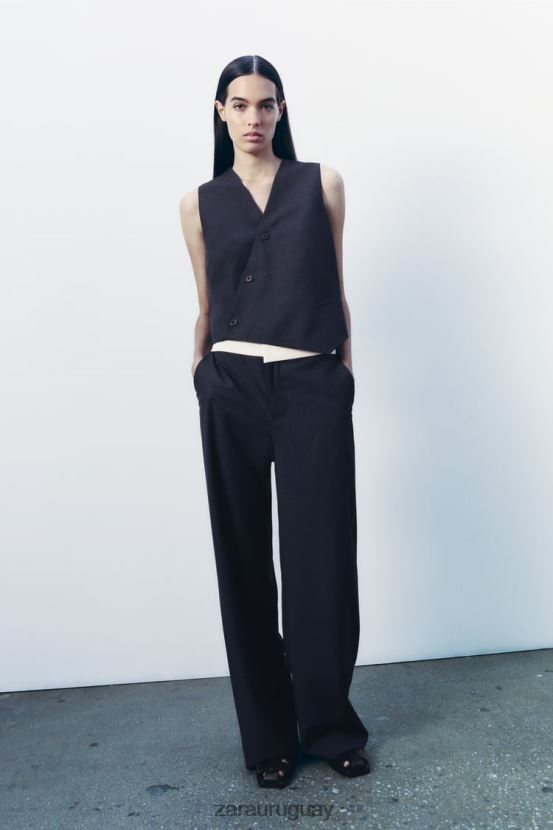 Zara chaleco asimétrico colección zw mujer H6RHL2188 Azul marino ropa