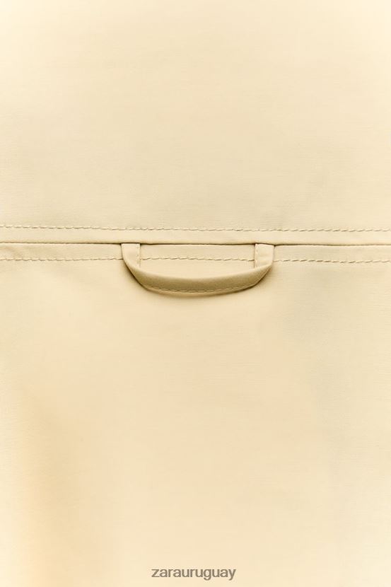 Zara chaleco de algodón con dobladillo fruncido mujer H6RHL2216 marrón topo ropa