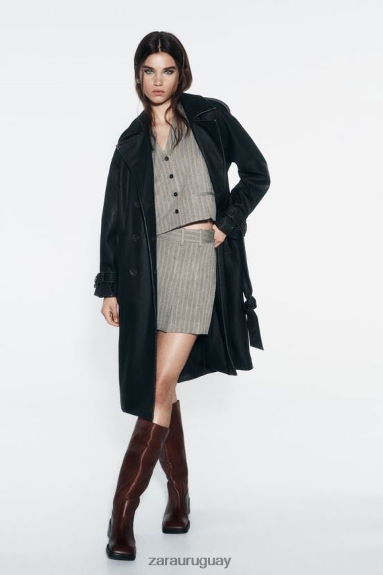 Zara chaleco de espiga mujer H6RHL2218 marga gris ropa