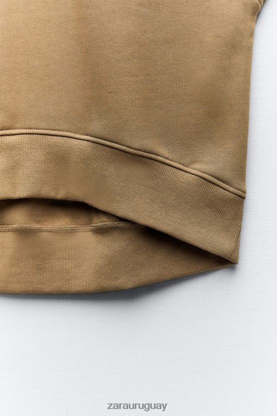 Zara chaleco de peluche mujer H6RHL2193 caqui ropa