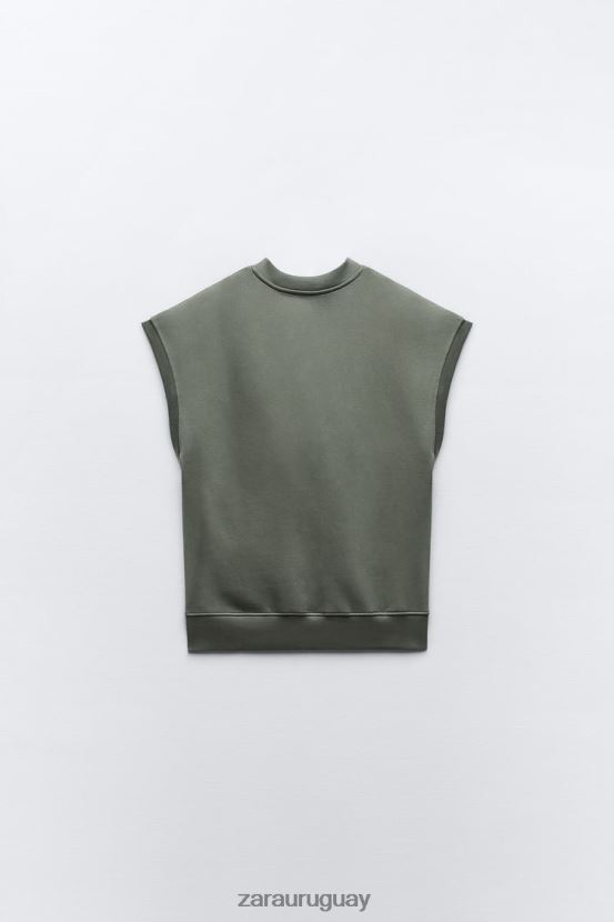 Zara chaleco de peluche mujer H6RHL2202 caqui ropa