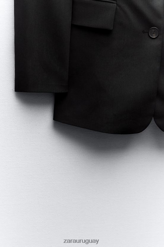 Zara blazer con costuras ajustadas mujer H6RHL2144 negro ropa