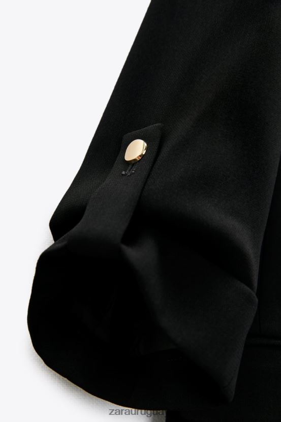 Zara blazer con mangas remangadas mujer H6RHL2155 negro ropa