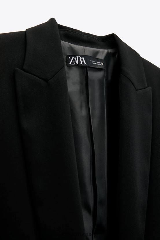Zara blazer con mangas remangadas mujer H6RHL2155 negro ropa