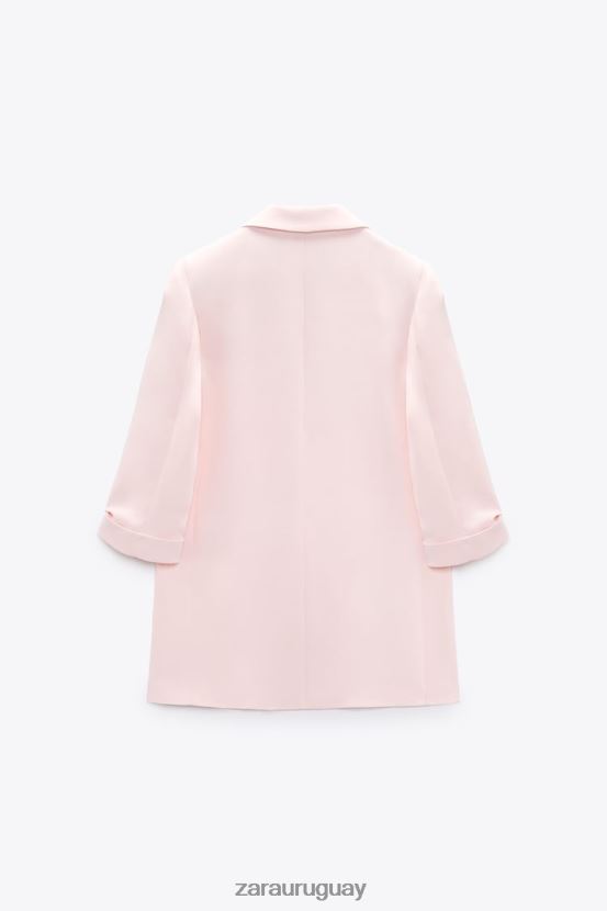 Zara blazer con mangas remangadas mujer H6RHL2170 rosa ropa