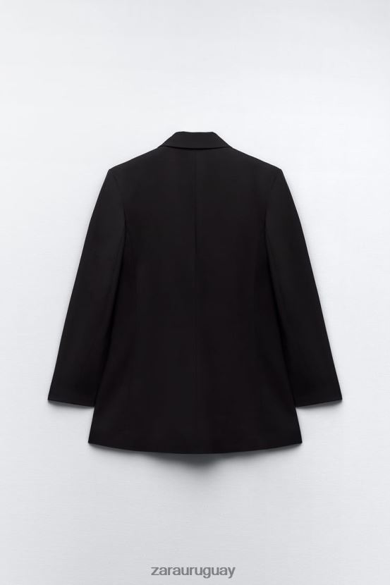 Zara blazer de corte recto mujer H6RHL2159 negro ropa