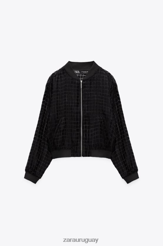 Zara bombardero de organza mujer H6RHL292 negro ropa