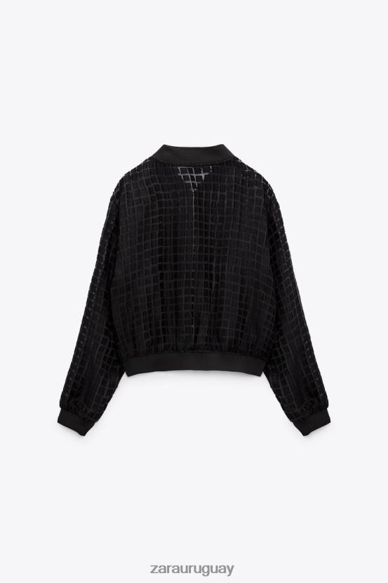 Zara bombardero de organza mujer H6RHL292 negro ropa