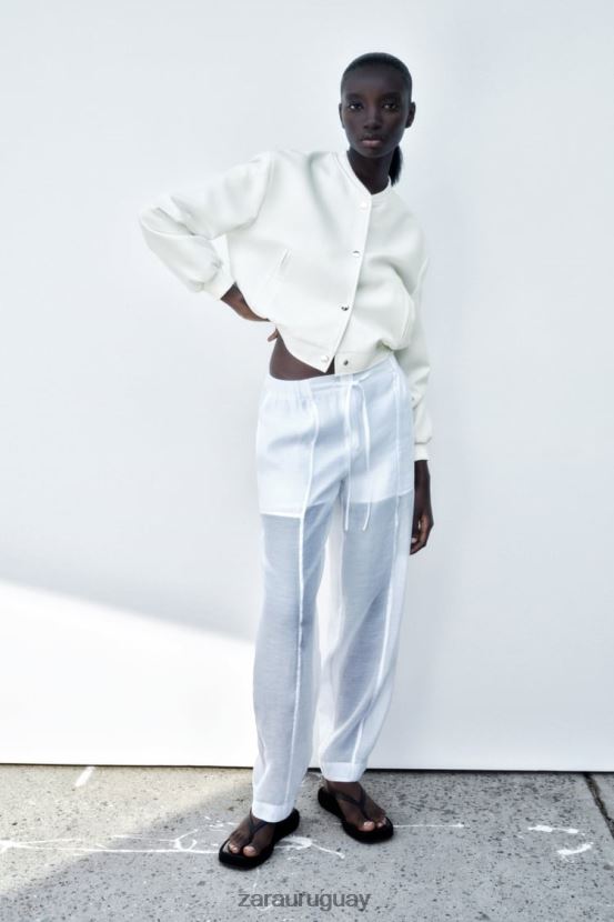 Zara bombardero recortado mujer H6RHL2137 crudo ropa