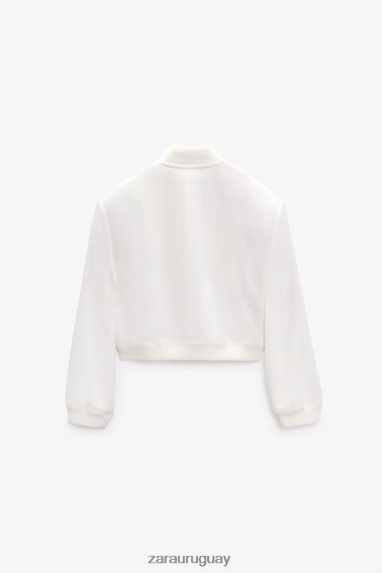 Zara bomber con bolsillo largo mujer H6RHL2127 crudo ropa