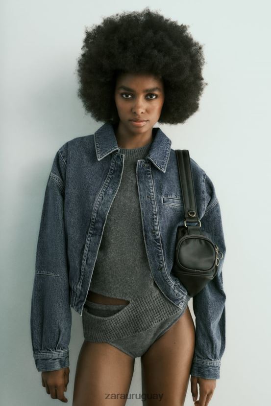 Zara bomber de mezclilla trf mujer H6RHL220 azul ropa
