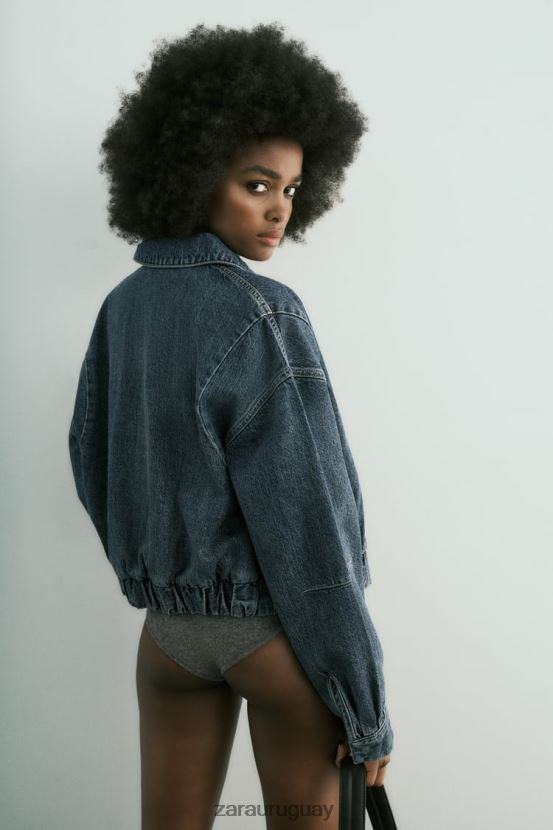 Zara bomber de mezclilla trf mujer H6RHL220 azul ropa