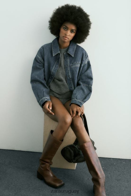 Zara bomber de mezclilla trf mujer H6RHL220 azul ropa