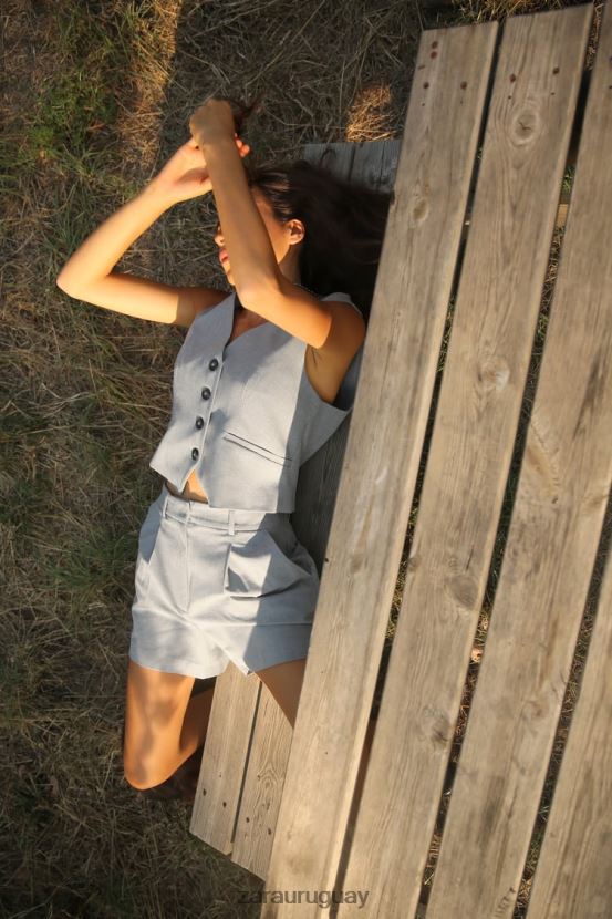 Zara chaleco a medida mujer H6RHL2139 gris ropa