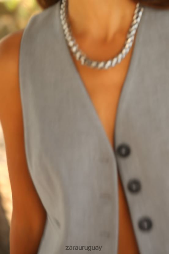 Zara chaleco a medida mujer H6RHL2139 gris ropa