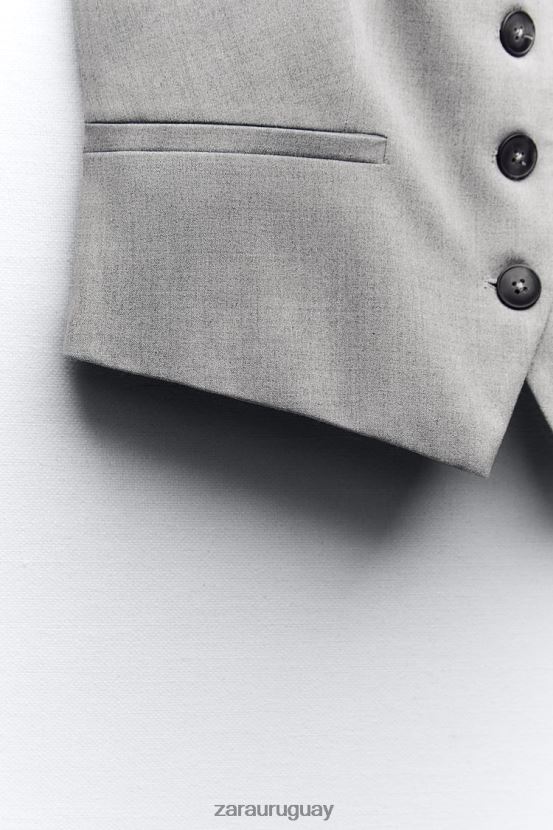 Zara chaleco a medida mujer H6RHL2139 gris ropa