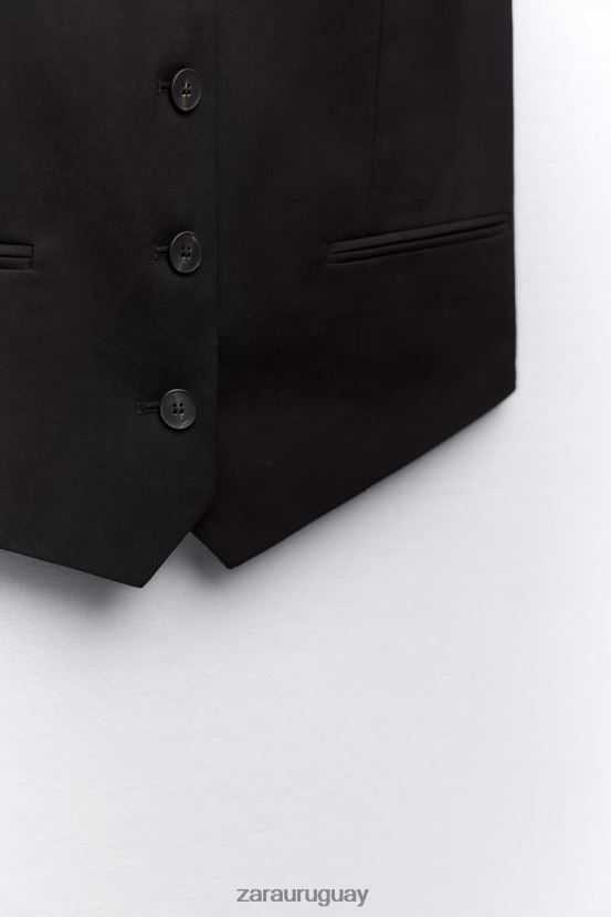 Zara chaleco a medida mujer H6RHL2145 negro ropa