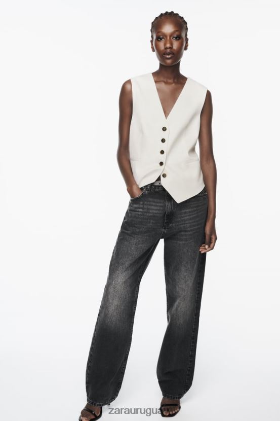 Zara chaleco a medida mujer H6RHL2157 beige claro ropa