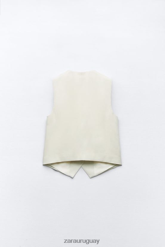 Zara chaleco a medida mujer H6RHL2157 beige claro ropa